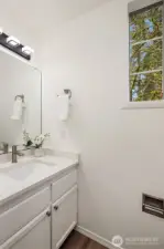 Convenient main floor powder bath