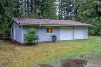 Home sits on 2.34 acres and offers a lot of potential. Current Studio-Style home has an attached 2-car garage.
