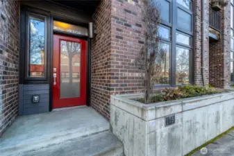 Front Entry with Planter Beds