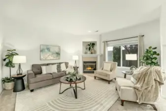 Living room with gas fireplace