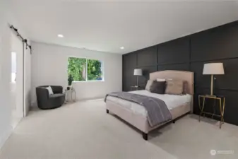 Primary Suite with stunning accent wall