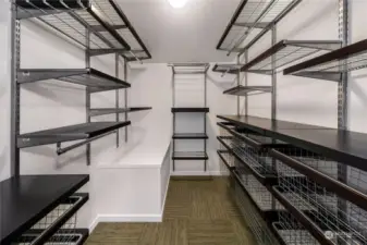 Walk in closet with custom storage