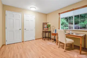 Office area with additional storae closets