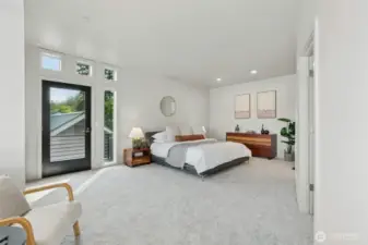 Spacious & sophisticated primary bedroom