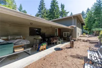 Back yard covered deck
