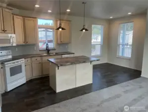 Kitchen and eating area prior to move in.