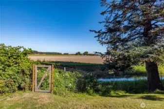 A low fence allows unobstructed views of the farmlands, migratory birds, and sunsets.