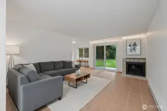Virtually staged living room