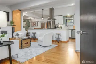 Front entry opens to great room.