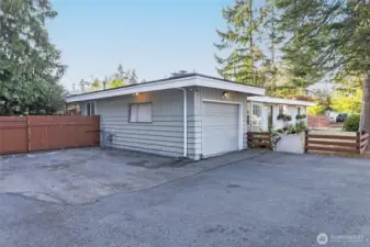 One car attached garage with bonus storage space. Plenty of extra off street parking.