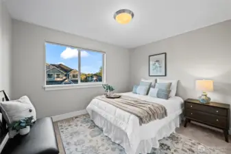 These two bedrooms on the east side of the home have a special bonus - Views of Mt. Rainier!