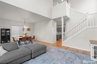 Vaulted ceilings let in natural light.