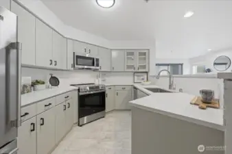 New appliances and newly painted cabinets