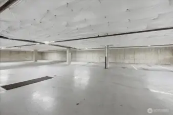 Large parking garage with 1 spot