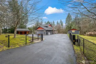 Front half of property is fenced and gated.