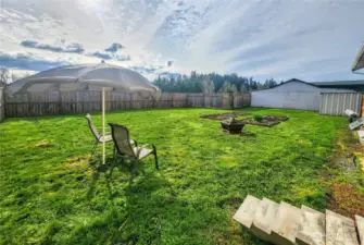 Large, fully-fenced yard on main home.