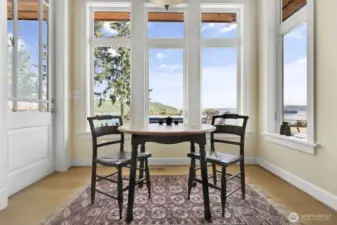 Breakfast nook has an amazing view.