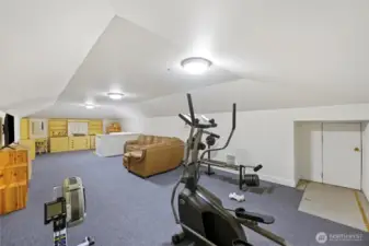 *The loft is a perfect workout/media room.