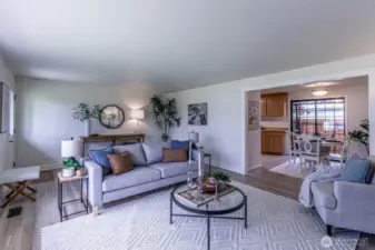 Large opening between the living area and kitchen for the great room lifestyle high on buyer's checklists.