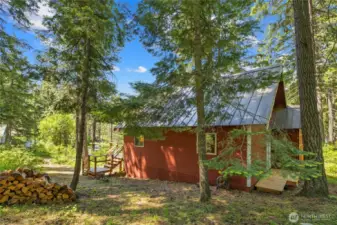 Back of cabin.