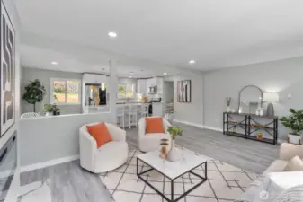 Everything new inside with new engineered hardwood floors. Electric fireplace. Beautiful vinyl windows.