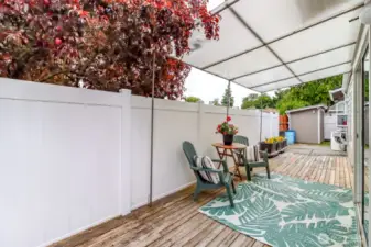 Covered back yard deck