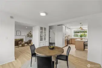 Dining Room looking left to Entry/Living Room and Right into Kitchen