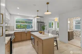 Kitchen looking at Kitchen Nook & Half Bath