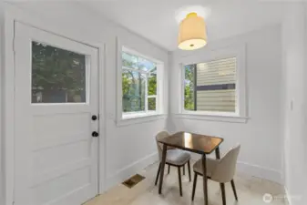 Kitchen Nook and Door to Backyard