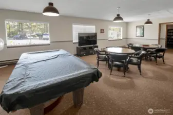 Pool table card room.