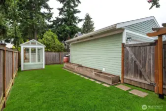 Backyard with shed