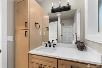 Entirely new 3/4 bath on lower level.