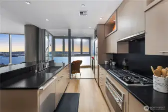 Beautiful Chef’s Kitchen with dark soap stone countertops