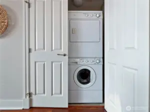 Washer and dryer in unit.