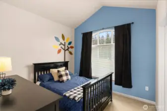 One of two bedrooms upstairs. This one has a walk-in closet with a window!