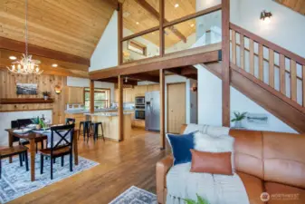 Stairs up to the Loft; where the primary suite is