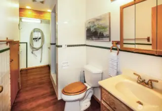 3/4 bath on Lower level--perfect after a day at the beach for cleaning up