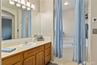 Vanity is separate from the Bathing and Toilet Area!