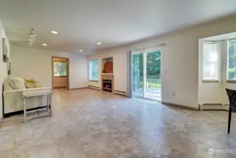 Family room with access to deck & back yard