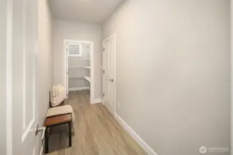 Extra large mud room off the garage.  Perfect spot for the sports gear, coats, etc and an extra large "Costco closet" to store all of the essentials.