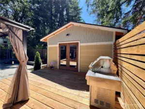 Custom built tiny home/ or office or storage shed. It does have a bathroom.
