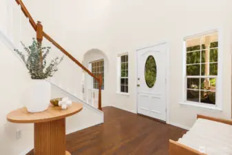 Grand staircase to upper level.