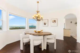 Formal dining room with views of the Valley. Plenty of space for a large dining table.