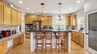 Don't miss this beautifully etched pantry!