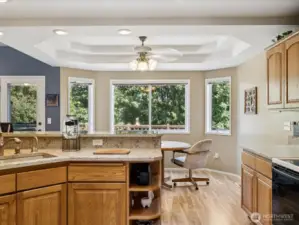 Main level kitchen with breakfast bar.  Recessed ceilings.