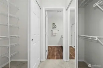 Double closets at primary bathroom.