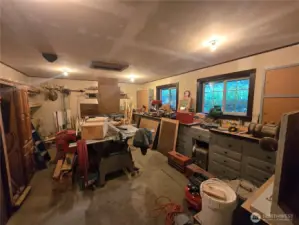 Interior of large shop with tool storage!
