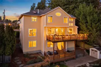 Good view of all three levels of the house. From the front, you don't see the lower level.