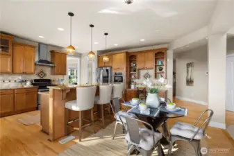 There is an informal dining area directly off the kitchen.