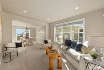 This entry room borders the formal dining area.